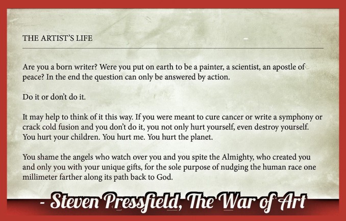 quote from steven pressfield war of art