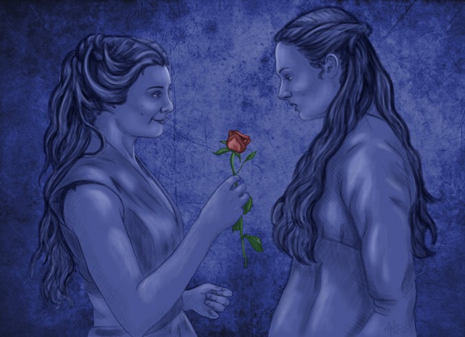 Margaery and Sansa by MiliaTimmain