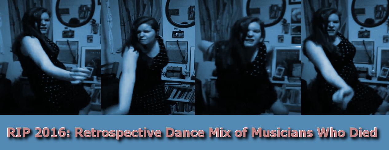 cover image for 2016 retrospective playlist, shows me dancing to Too Funky by George Michael