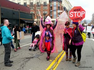 elaborate vagina costume, Women's March Oakland 2017