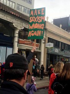 Protest sign: Make Sexism WRong Again